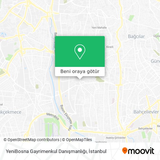 YeniBosna Gayrimenkul Danışmanlığı harita