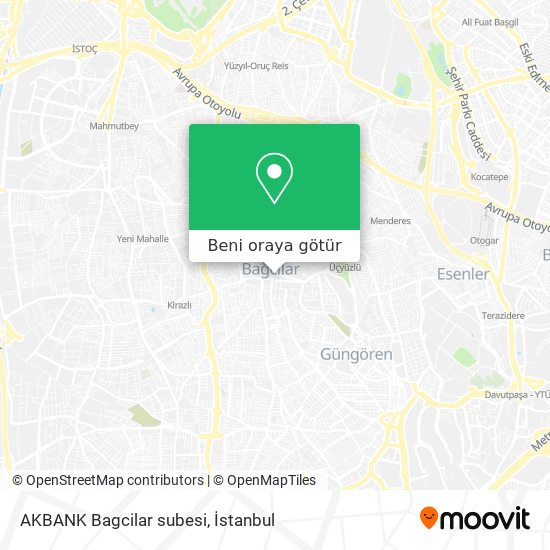 AKBANK Bagcilar subesi harita