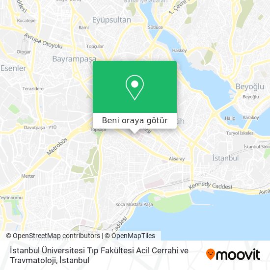 İstanbul Üniversitesi Tıp Fakültesi Acil Cerrahi ve Travmatoloji harita