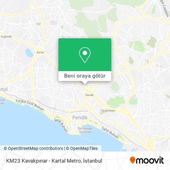 KM23 Kavakpınar - Kartal Metro harita