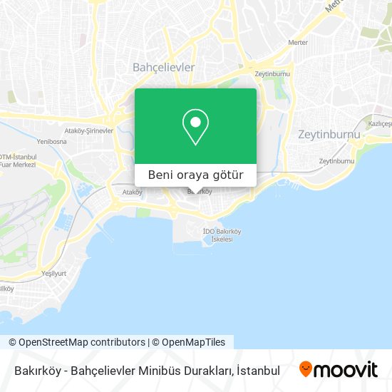 Bakırköy - Bahçelievler Minibüs Durakları harita