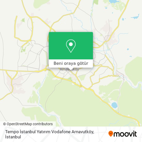 Tempo İstanbul Yatırım Vodafone Arnavutköy harita