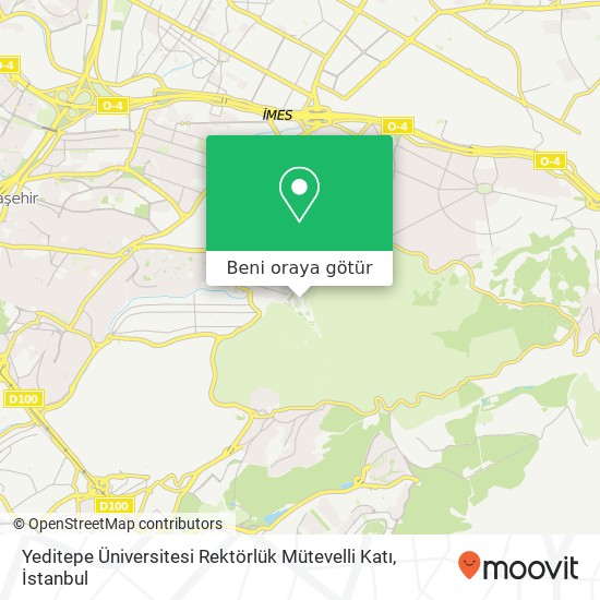 Yeditepe Üniversitesi Rektörlük Mütevelli Katı harita