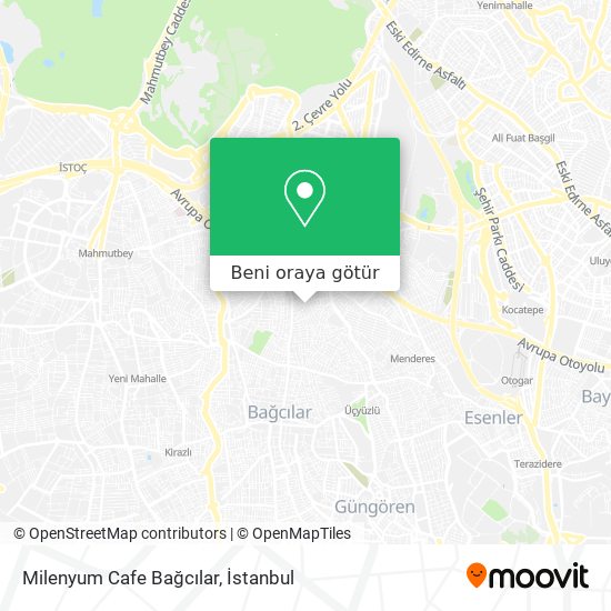 Milenyum Cafe Bağcılar harita