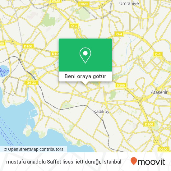 mustafa anadolu Saffet lisesi iett durağı harita