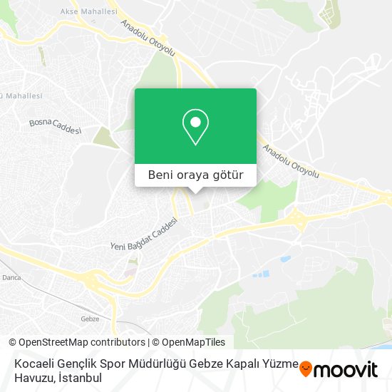 Kocaeli Gençlik Spor Müdürlüğü Gebze Kapalı Yüzme Havuzu harita