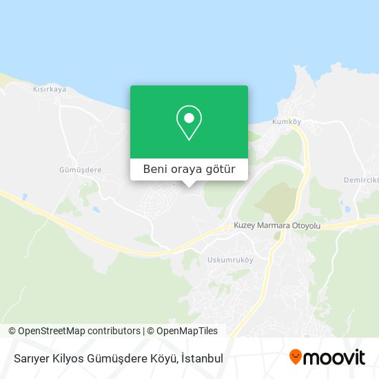 Sarıyer Kilyos Gümüşdere Köyü harita