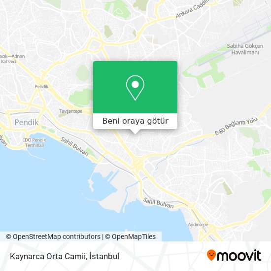 Kaynarca Orta Camii harita