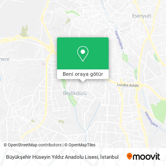 Büyükşehir Hüseyin Yıldız Anadolu Lisesi harita