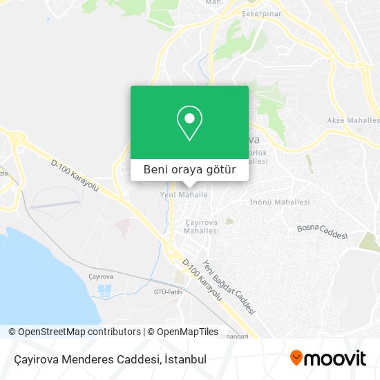 Çayirova Menderes Caddesi harita