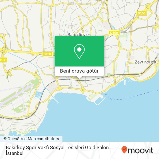 Bakırköy Spor Vakfı Sosyal Tesisleri Gold Salon harita