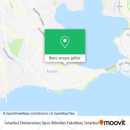 İstanbul Üniversitesi Spor Bilimleri Fakültesi harita