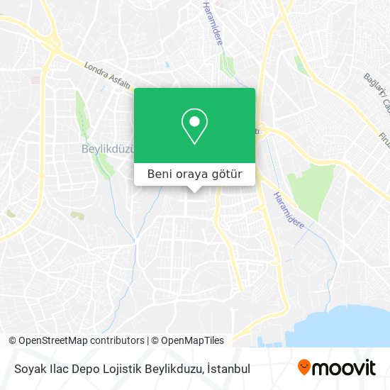 Soyak Ilac Depo Lojistik Beylikduzu harita