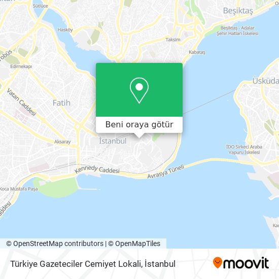 Türkiye Gazeteciler Cemiyet Lokali harita