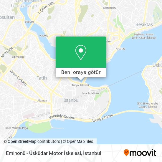 Eminönü - Üsküdar Motor İskelesi harita