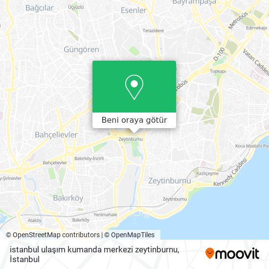 istanbul ulaşım kumanda merkezi zeytinburnu harita