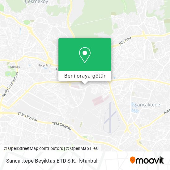 Sancaktepe Beşiktaş ETD S.K. harita