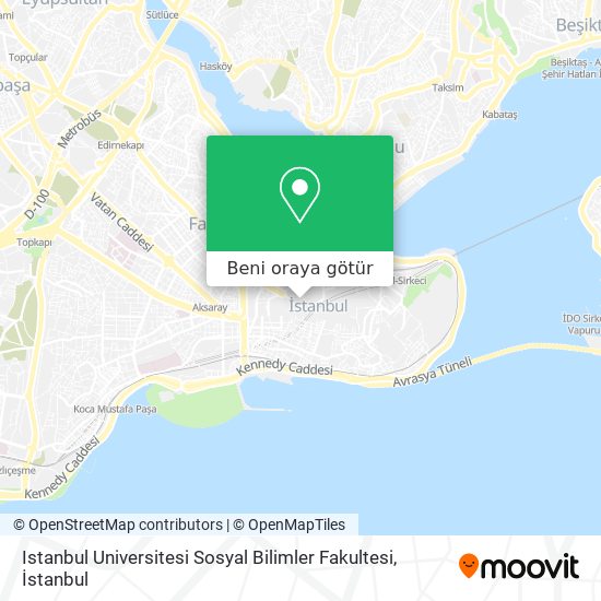 Istanbul Universitesi Sosyal Bilimler Fakultesi harita