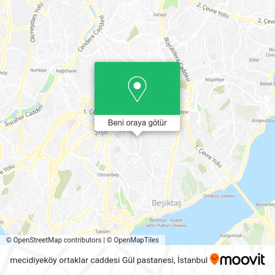 mecidiyeköy ortaklar caddesi Gül pastanesi harita