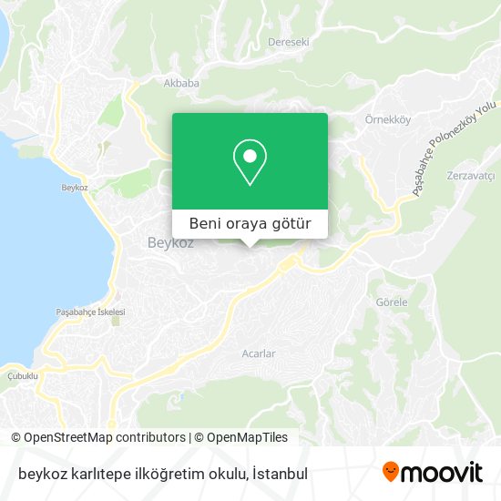 beykoz karlıtepe ilköğretim okulu harita