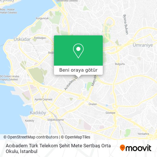 Acıbadem Türk Telekom Şehit Mete Sertbaş Orta Okulu harita