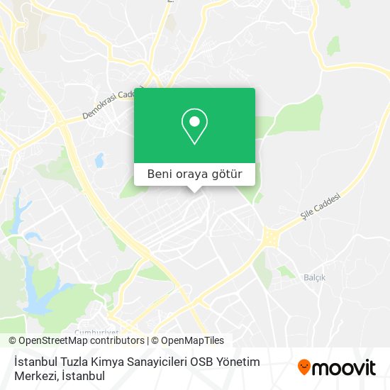İstanbul Tuzla Kimya Sanayicileri OSB Yönetim Merkezi harita