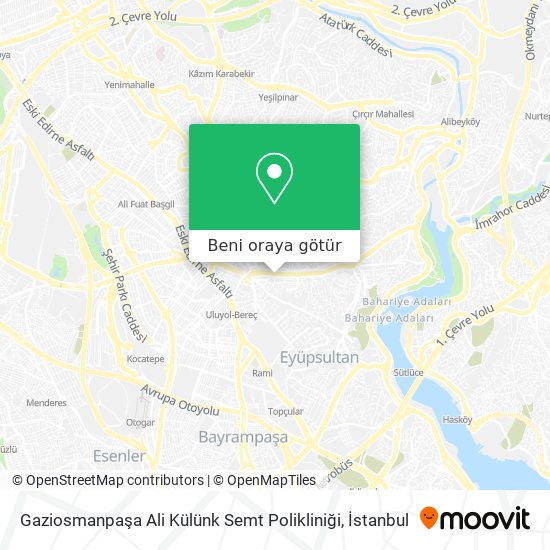 Gaziosmanpaşa Ali Külünk Semt Polikliniği harita