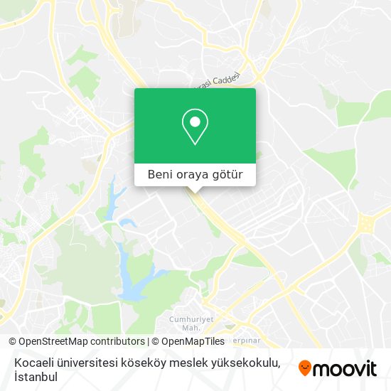 Kocaeli üniversitesi köseköy meslek yüksekokulu harita