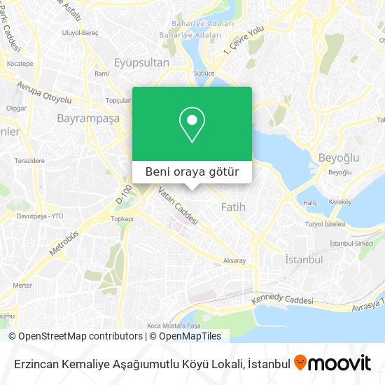 Erzincan Kemaliye Aşağıumutlu Köyü Lokali harita
