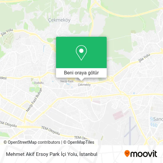 Mehmet Akif Ersoy Park İçi Yolu harita