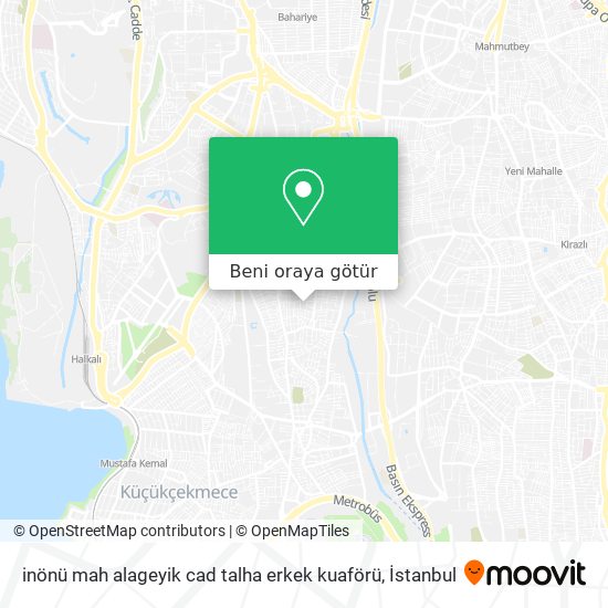 inönü mah alageyik cad talha erkek kuaförü harita