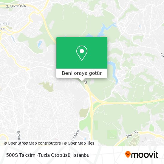 500S Taksim -Tuzla Otobüsü harita