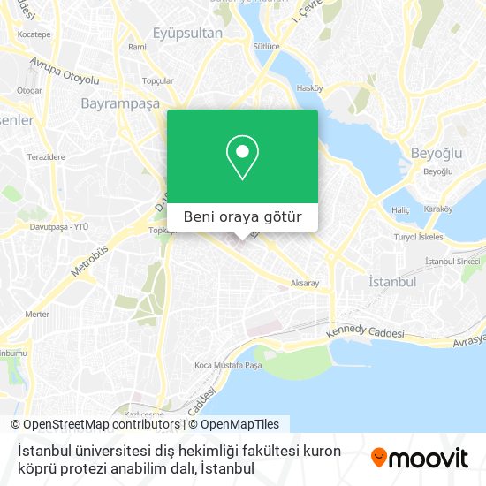 İstanbul üniversitesi diş hekimliği fakültesi kuron köprü protezi anabilim dalı harita