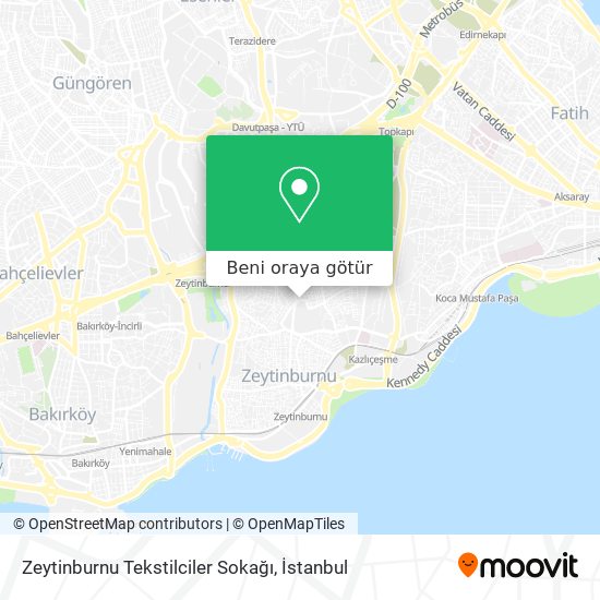 Zeytinburnu Tekstilciler Sokağı harita