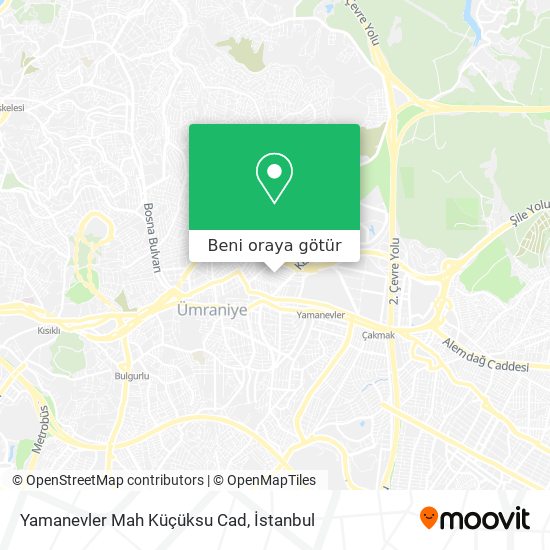 Yamanevler Mah Küçüksu Cad harita