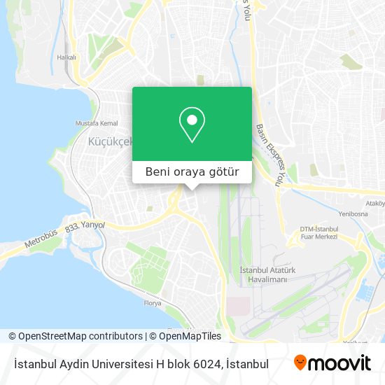 İstanbul Aydin Universitesi H blok 6024 harita