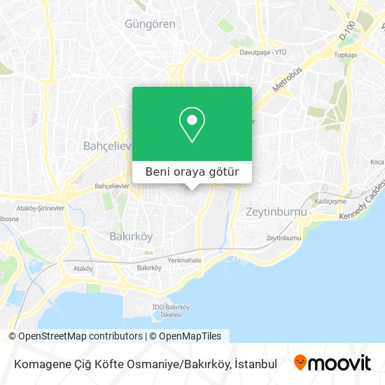 Komagene Çiğ Köfte Osmaniye / Bakırköy harita
