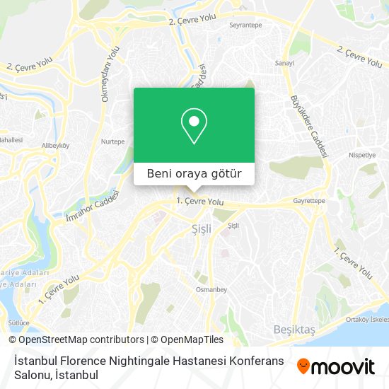 İstanbul Florence Nightingale Hastanesi Konferans Salonu harita