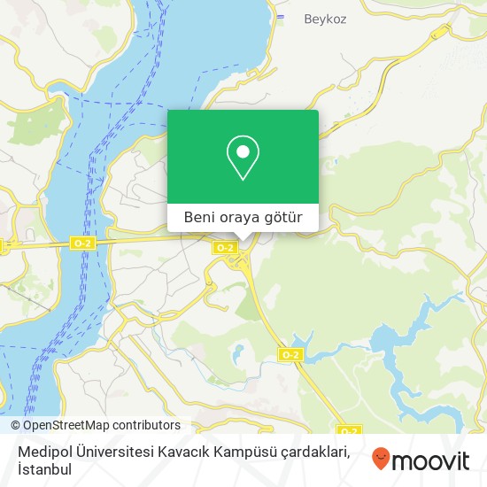 Medipol Üniversitesi Kavacık Kampüsü çardaklari harita