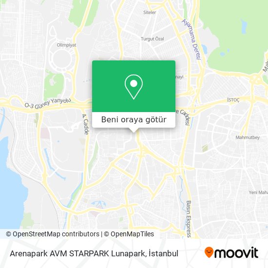 Arenapark AVM STARPARK Lunapark harita