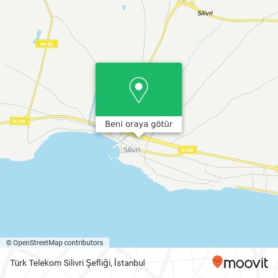 Türk Telekom Silivri Şefliği harita