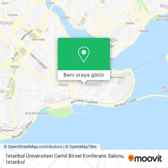 İstanbul Üniversitesi Cemil Birsel Konferans Salonu harita