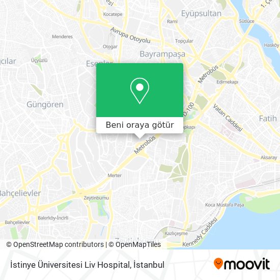 İstinye Üniversitesi Liv Hospital harita