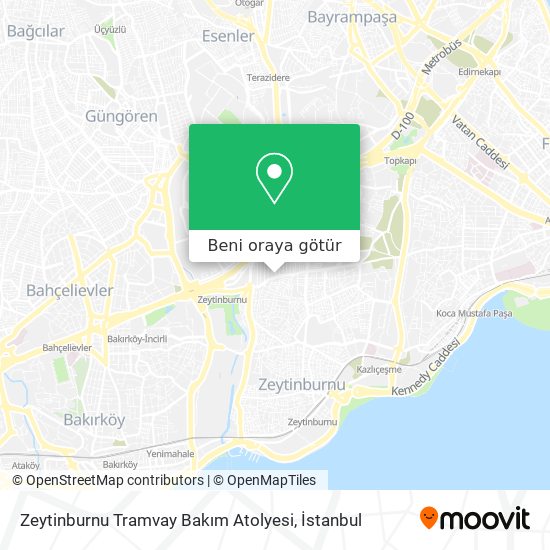 Zeytinburnu Tramvay Bakım Atolyesi harita