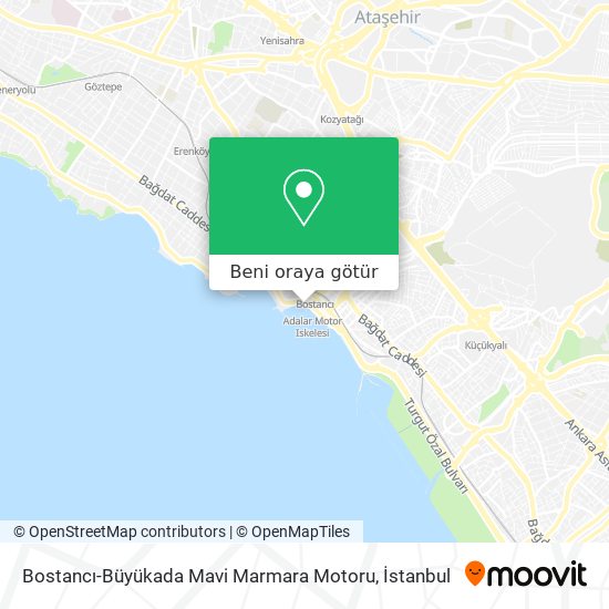 Bostancı-Büyükada Mavi Marmara Motoru harita
