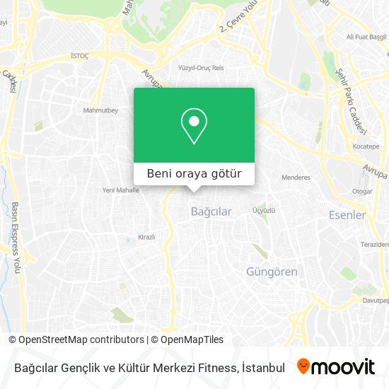 Bağcılar Gençlik ve Kültür Merkezi Fitness harita