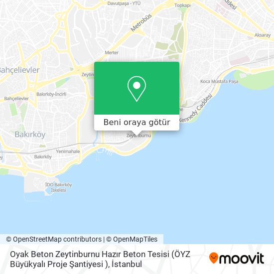 Oyak Beton Zeytinburnu Hazır Beton Tesisi (ÖYZ Büyükyalı Proje Şantiyesi ) harita