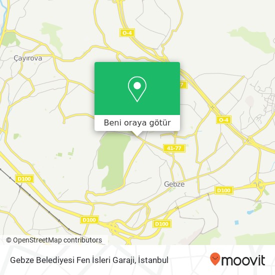 Gebze Belediyesi Fen İsleri Garaji harita