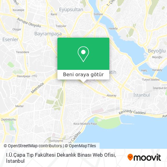 I.Ü.Çapa Tıp Fakültesi Dekanlık Binası Web Ofisi harita