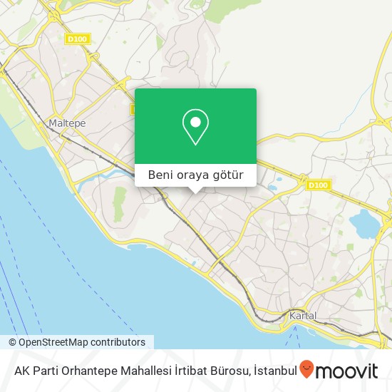 AK Parti Orhantepe Mahallesi İrtibat Bürosu harita
